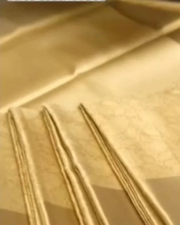 Golden Ivory Temple Silk Saree