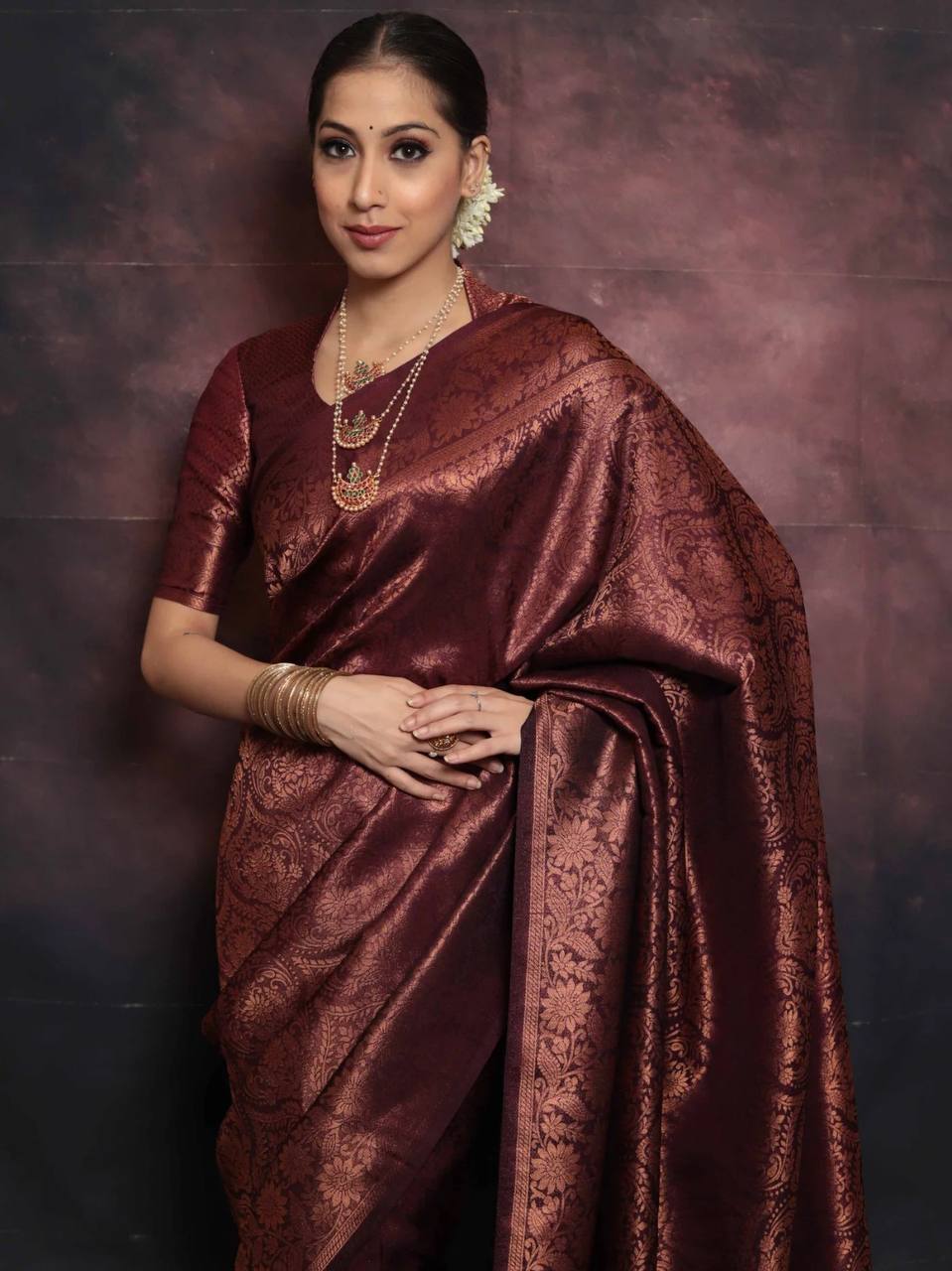 Organic Banarasi Wedding Saree – Lightweight & Breathable