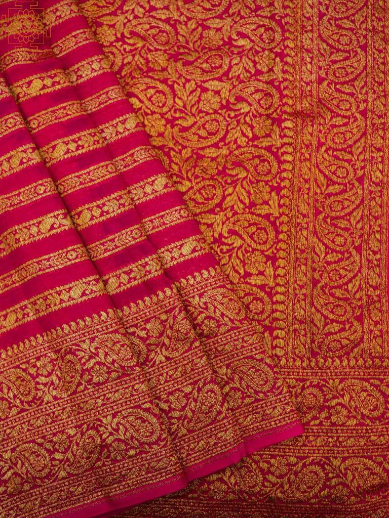 Pure Soft Khadi Georgette Silk Saree with Rich Zari Weaving