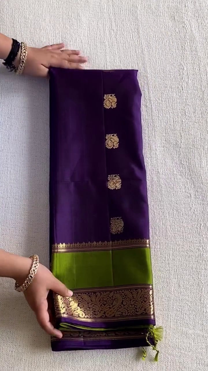 Vibrant Parrot Weave Saree