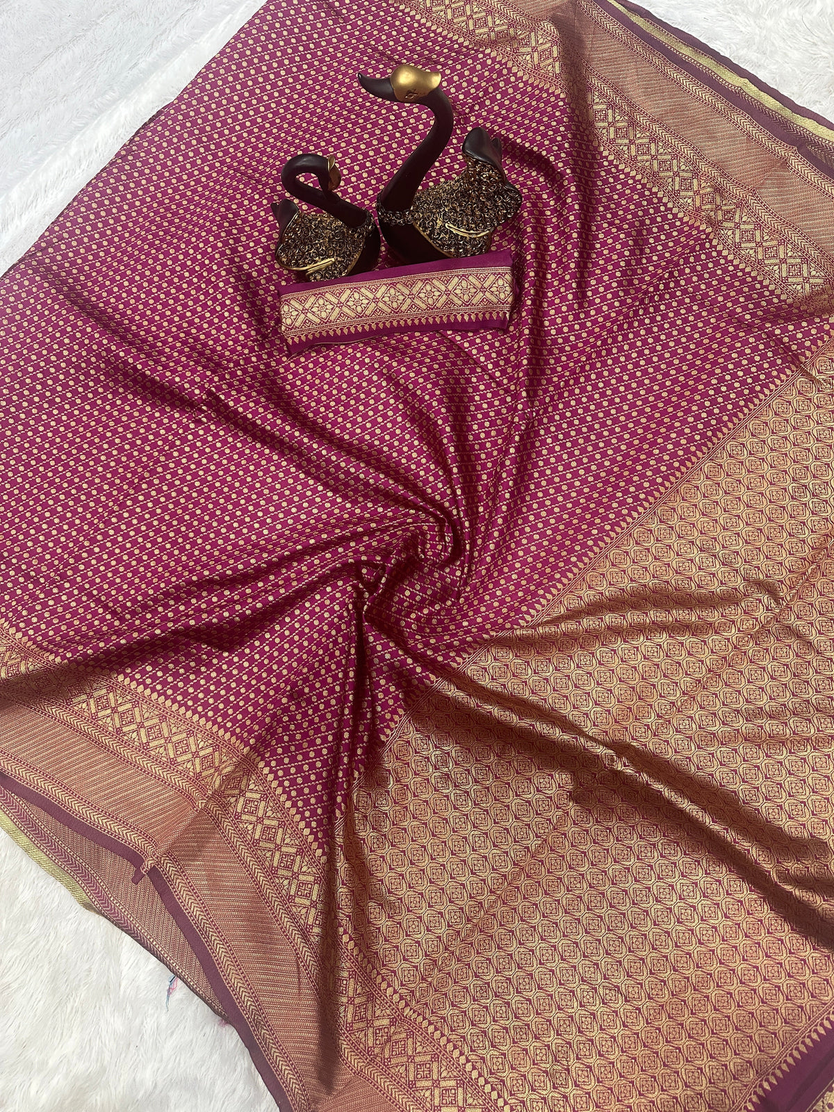 Premium Comfort Organic Banarasi Lichi Silk Wedding Saree