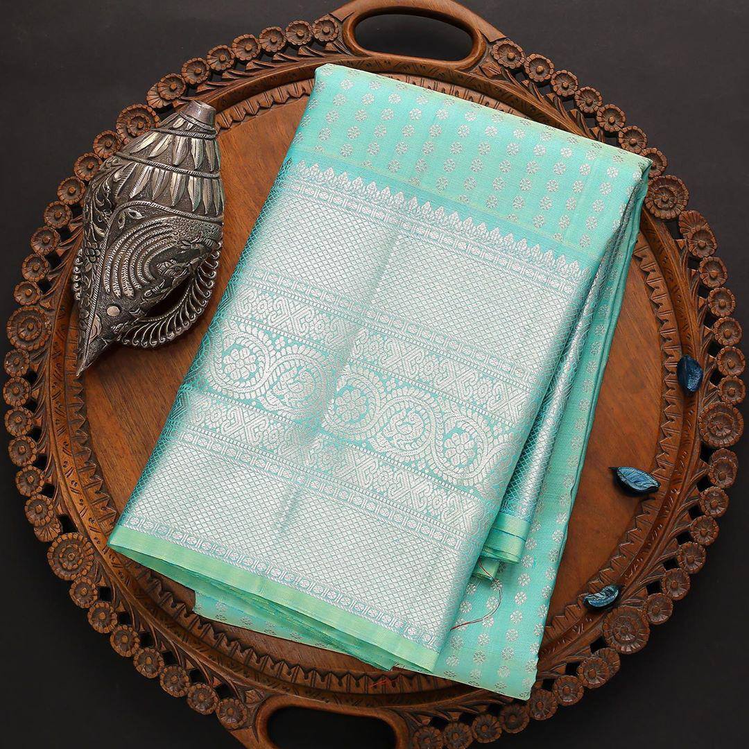 Refined-Finish Saree Designed in Organic Banarasi Lichi Silk