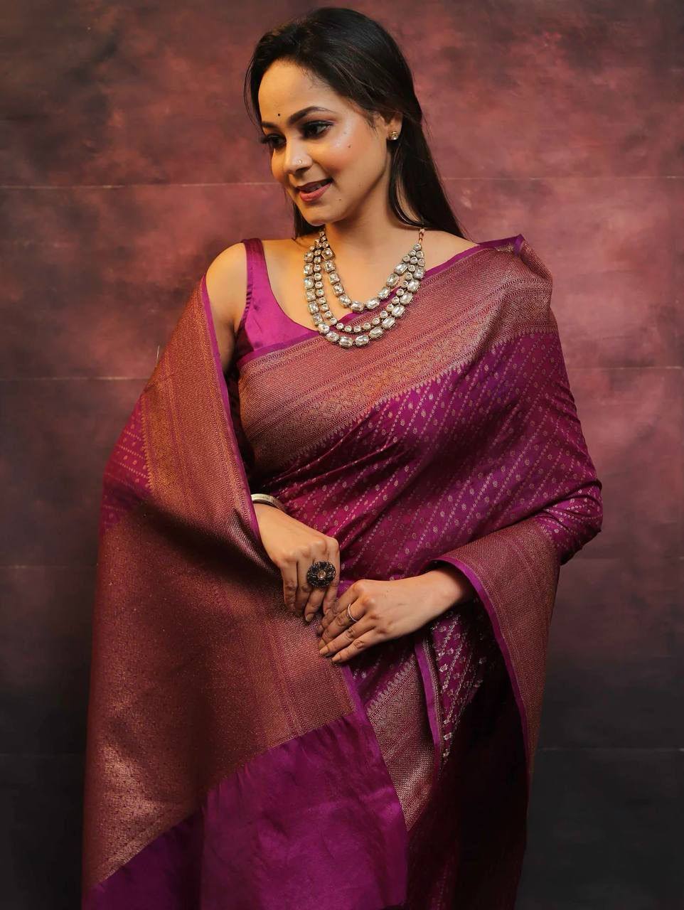 Premium Comfort Organic Banarasi Lichi Silk Wedding Saree