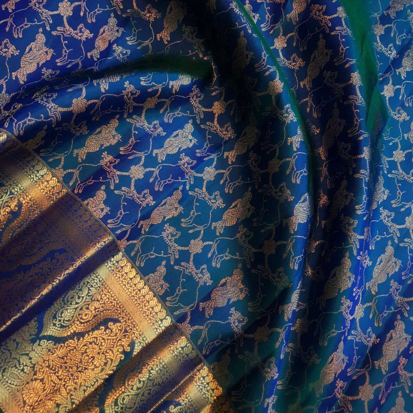 Graceful Organic Banarasi Lichi Silk Wedding Saree