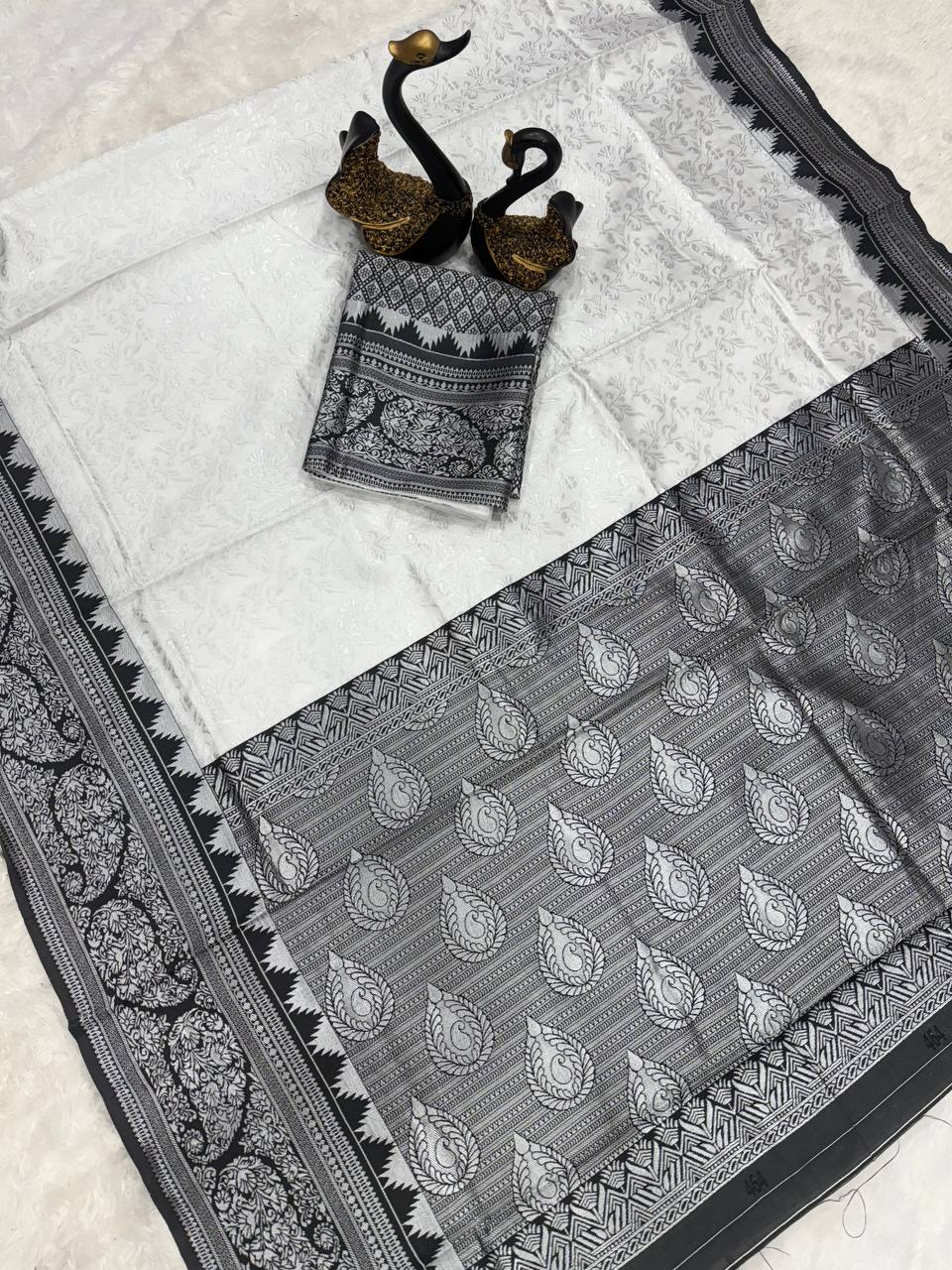 Rich Drape Organic Banarasi Lichi Silk Wedding Saree