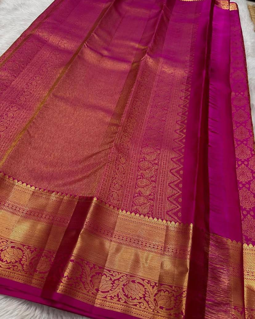 Classic Organic Banarasi Lichi Silk Wedding Saree