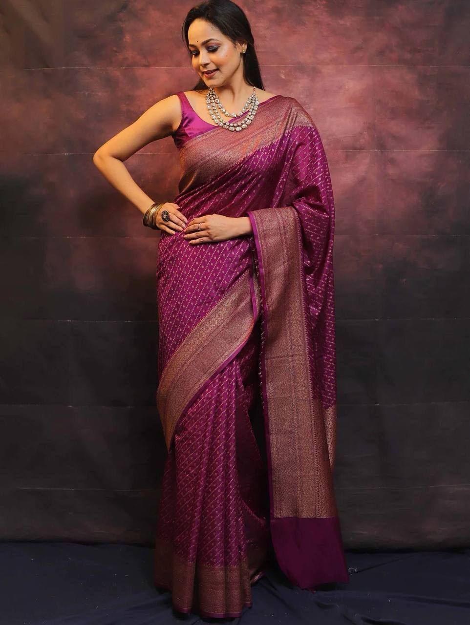 Premium Comfort Organic Banarasi Lichi Silk Wedding Saree