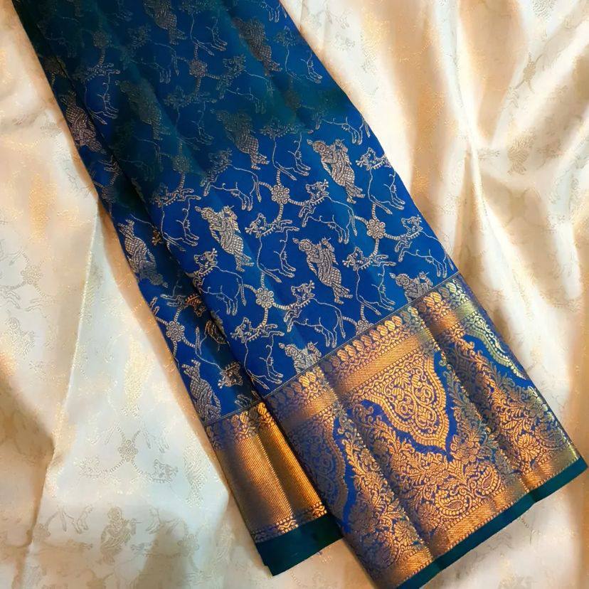 Graceful Organic Banarasi Lichi Silk Wedding Saree